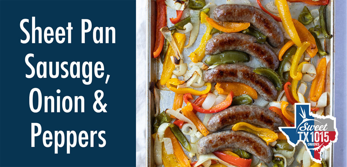 Sheet Pan Sausage, Onion, and Peppers