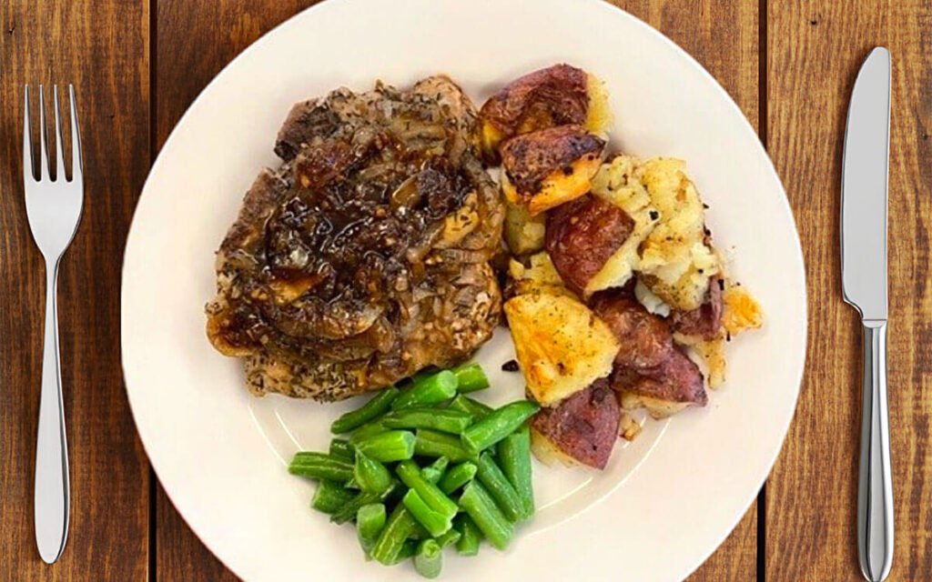 Balsamic & Sweet Onion Glazed Pork Chops