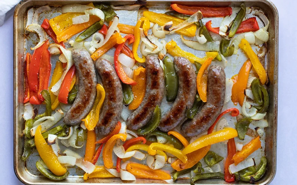 Sheet Pan Sausage, Onions and Peppers Recipe