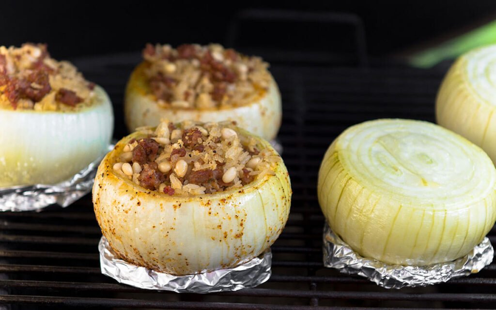 Smoked Sausage and Rice Stuffed Onions