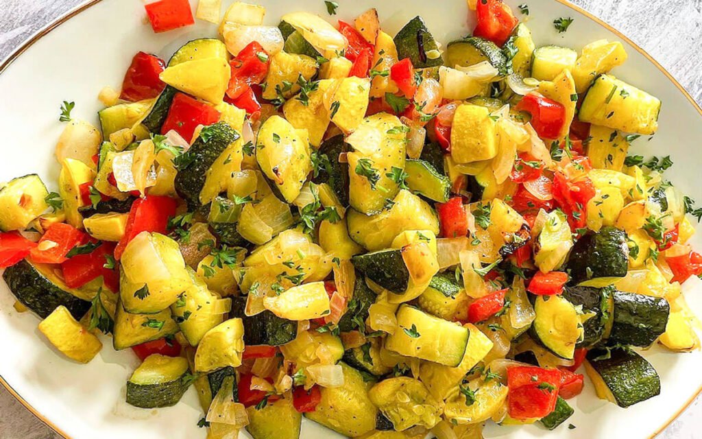 Oven Summer Squash & Onions